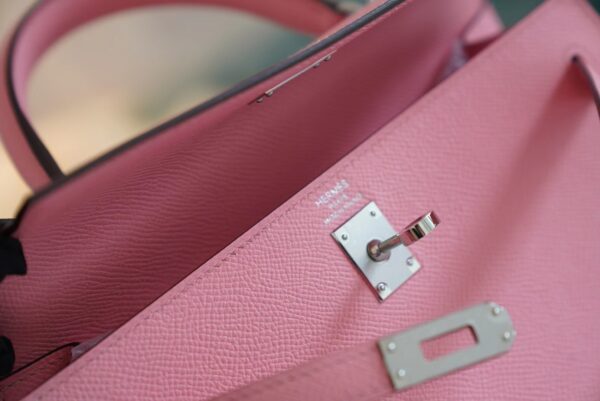 480ecda654ed160 God Factory Bags Factory Hermes Kelly 25CM 1Q Rose Confetti Epsom Leather Silver Hardware