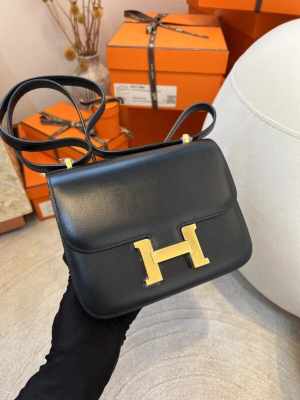 4881485540365ac Hermes Constance 19CM 89 Noir Box Leather Gold Hardware