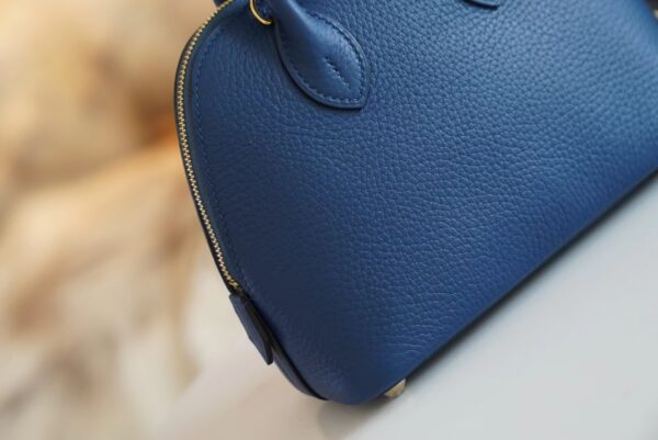 48afe422648c77a Fashion Hermes Mini Bolide 18CM 71 Blue France Evercolor Leather Gold Hardware
