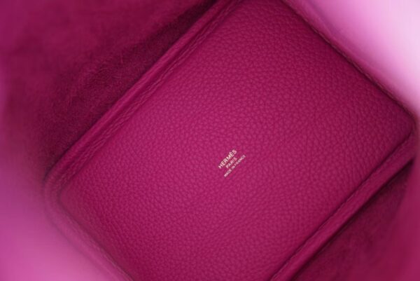 48b3fe0338134e0 New Arrival Hermes Picotin18CM Tote Bag 9I Magnolia Clemence Leather Silver Hardware