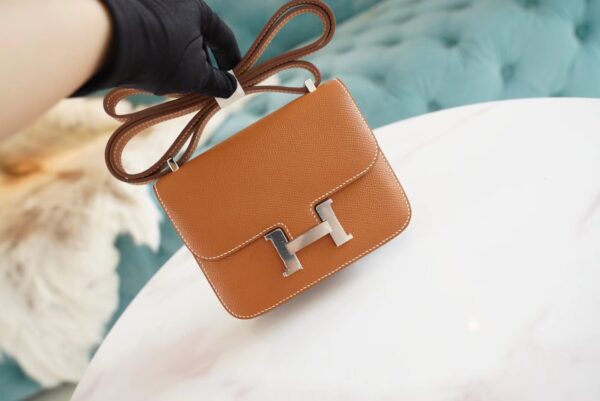 48ea56774715a56-1 God Factory Bags Hermes Factory Constance14cm CK37 Gold Epsom Leather Silver Hardware