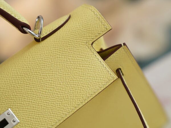 494a874d9cc5d23 God Factory Bags Hermes Factory Epsom Kelly Sellier 25CM 1Z Joune Poussin Silver Hardware