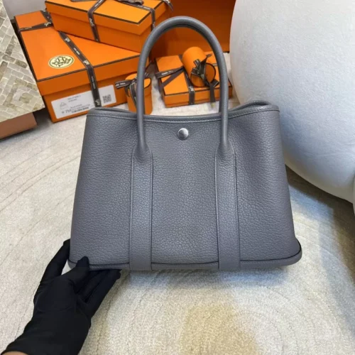 Hermes Garden Party 30CM 8F Etain Negonda Silver Hardware