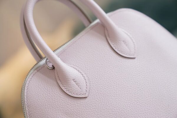 49e0388b6fd9331 Sale Hermes Mini Bolide 18CM 09 Mauve Pale/ Three Colors Evercolor Silver Hardware
