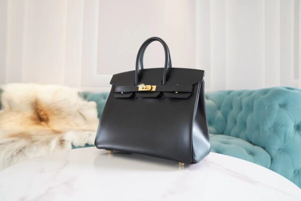 4ac82fdfd396a75 Full Handmade God Factory Bags Hermes CK88 Black Box Leather Birkin25CM Gold Hardware