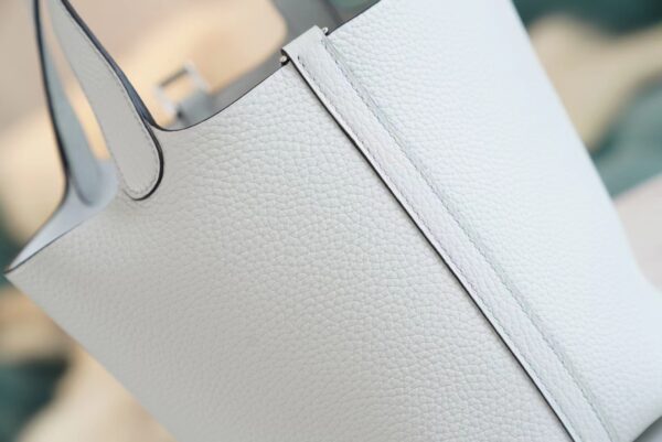 4b1653dc057b428 Stock God Factory Bags Hermes Picotin Bag18CM 08 Blue Pale Clemence Leather
