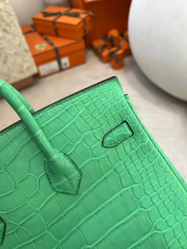 4be056ee8e05aa5-jpg Canada Toronto Hermes Birkin 25CM Matte Alligator Crocodile 0Z Vert Comics Silver Hardware