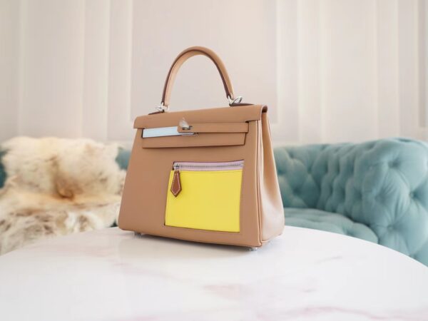 4c08fb7de3f3d1d God Factory Bags Hermes Kelly25CM Colormatic Three Colors Swift Leather Silver Hardware
