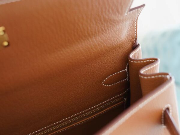 4c6257952845696 God Factory Bags Hermes CK37 Gold Chevre Leather Kelly 32CM Gold Hardware