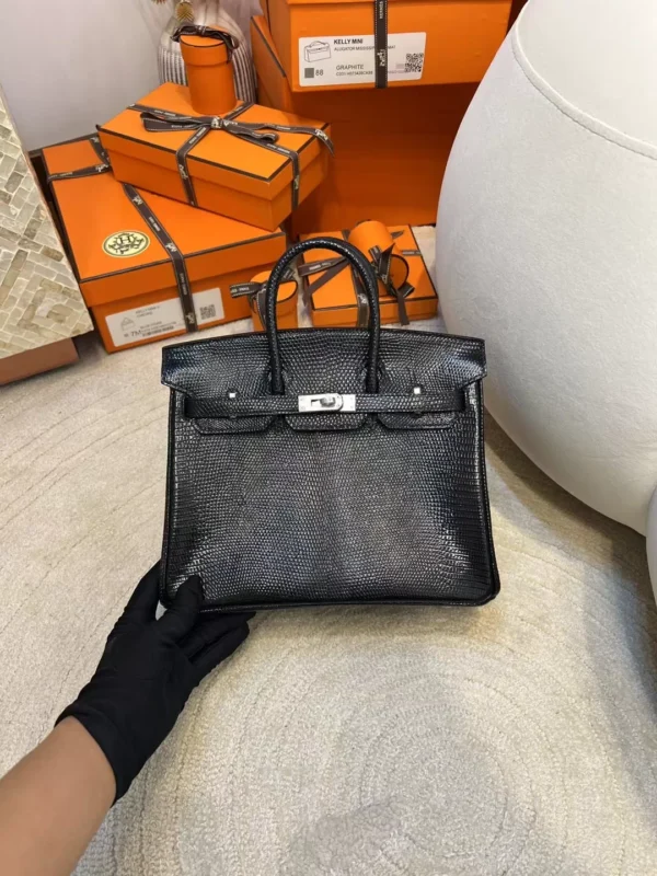 4c9195be65e0c24-jpg-1 Hong Kong Hermes Birkin 25CM Lizard Leather 89 Noir Silver Hardware