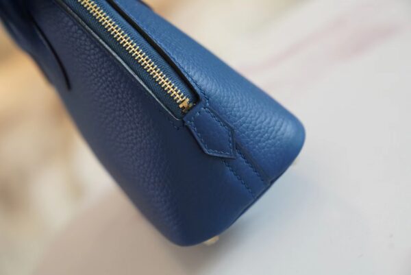 4cbb389dd439e6f Fashion Hermes Mini Bolide 18CM 71 Blue France Evercolor Leather Gold Hardware