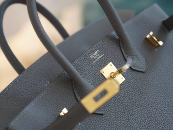 4cdfa625339b70b Full Handmade Hermes Birkin 25CM 8F Etain Togo Leather Gold Hardware