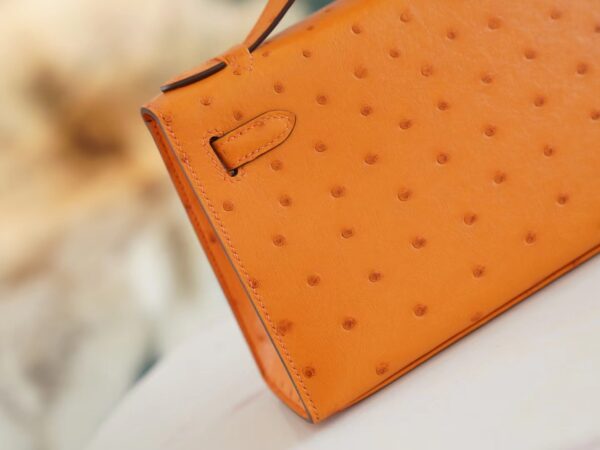 4d35826ac75cc99 Wholesale God Factory Bags Factory Hermes Mini Kelly Pochette22cm I9 Abricot Ostrich Leather