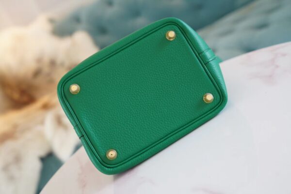 4dee8677732dd10 Full Handmade Hermes Picotin Bag18CM U4 Vert Vertigo Clemence Leather Gold Hardware