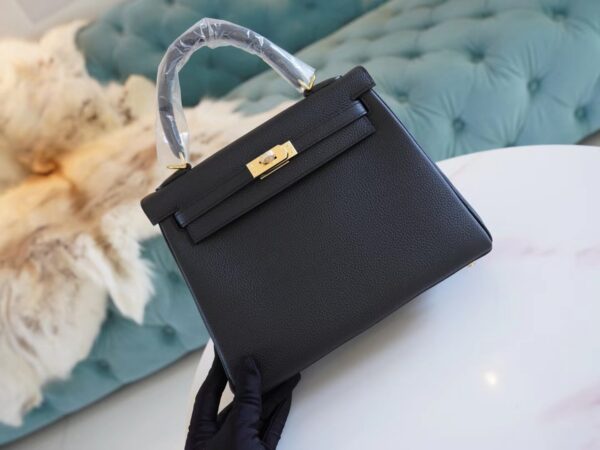 4e5290bdcbec078 Full Handmade Hermes CK89 Nior Togo Leather Kelly 25CM Gold Hardware