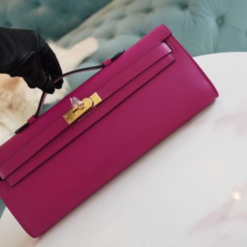 God Factory Bags Hermes Swift Leather Kelly Cut 31CM L3 Rose Purple Gold Hardware