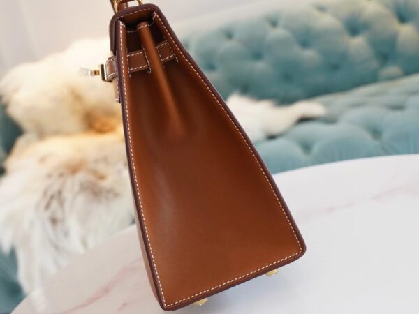 4f1033b1305ec22 Full Handmade Hermes Fauve Barenia Kelly Sellier 25CM Women’s Bag Gold Hardware
