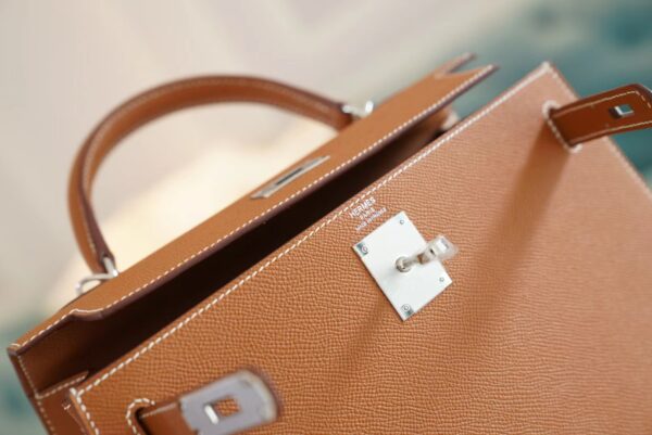 4fb1c5daf5a27cc God Factory Bags Hermes CK37 Gold Kelly 28CM Epsom Leather Women’s Bag Silver Hardware