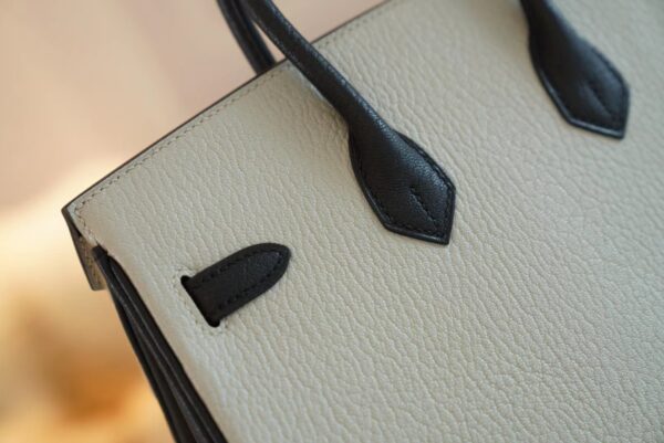 4fc3261d7ded93b God Factory Bags Factory Hermes C80 Gris Pearl/CK89 Black Chevre Leather Birkin25CM Silver Hardware