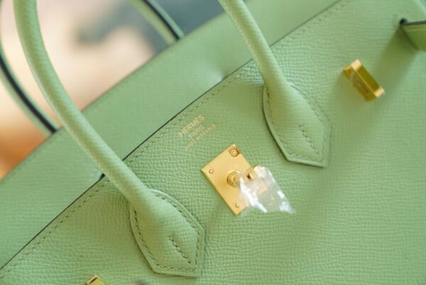 514d4f4f57e9ad2 Elegant God Factory Bags Factory Hermes Birkin25CM 3I Vert Criquet Epsom Leather Gold Hardware