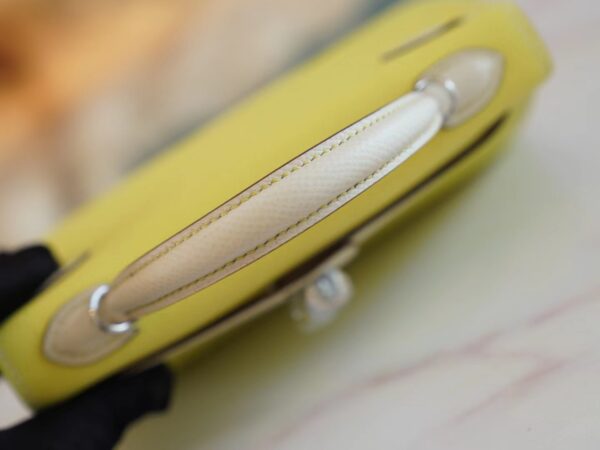 5151332a0dae4a9 God Factory Bags Factory Hermes 9R Lemon Yellow & Craie Epsom Leather Mini Kelly19CM