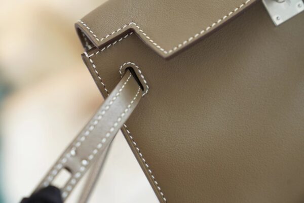 5179eb36b21571a God Factory Bags Hermes Kelly Danse 22CM CK18 Etoupe Swift Leather Silver Hardware