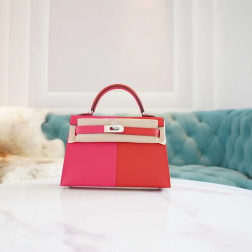 God Factory Bags Hermes Mini Kelly II 19CM Three Colors Epsom Leather Silver Hardware