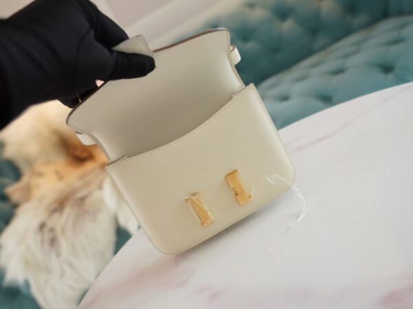 520246a5466d5fd Hermes Handmade Boutique C10 Craie Epsom Leather Constance14cm Gold Hardware