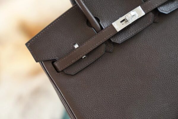 52037764e18e9d3 Stock God Factory Bags Hermes CC46 Ebene Faubourg Leather Birkin25CM Gold Hardware