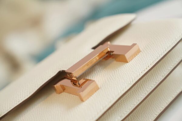 528bb4404d75efa Hermes Handmade Boutique CK10 Craie Constance 19CM Epsom Leather Rose Gold Hardware
