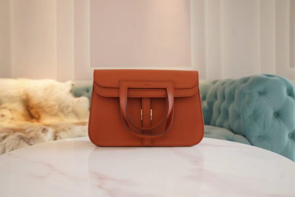 52b75d899bf2177-1 Discount Hermes Halzan25CM 36 Brique Evercolor Leather Silver Hardware