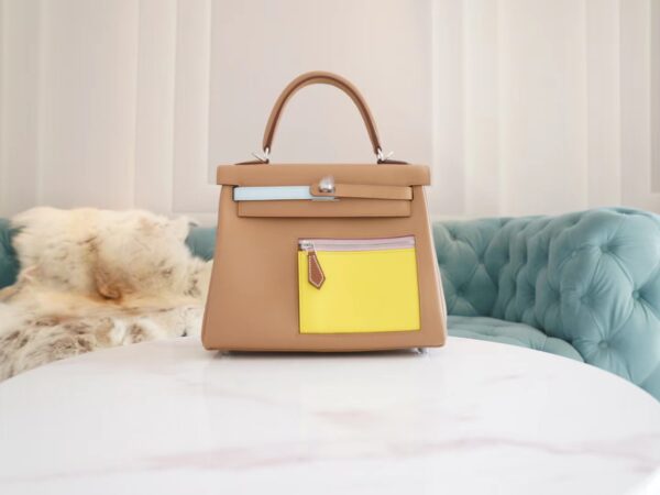 53174c9e30f9470-1 God Factory Bags Hermes Kelly25CM Colormatic Three Colors Swift Leather Silver Hardware