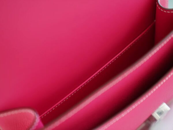 53a9879671d2596 Wholesale God Factory Bags Hermes Constance 19CM E5 Rose Tyrien Epsom Leather Silver Hardware
