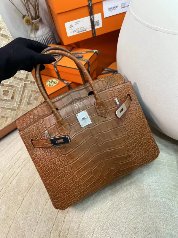 53b6da877b7552a-jpg Hong Kong Hermes CK37 Gold Matte Alligator Crocodile Birkin Bag 30CM Silver Hardware