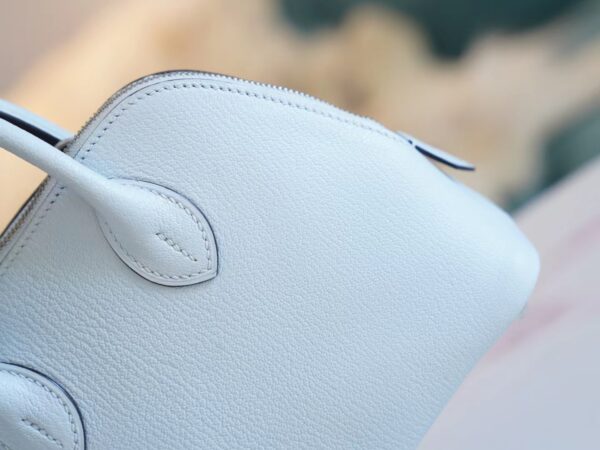 53e1bf304d7eeeb Sale God Factory Bags Hermes Mini Bolide18CM T0 Blue Brume Chevre Leather Silver Hardware