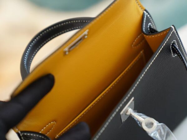 5424f5e6988c425 God Factory Bags Hermes CK89 Nior/Brown Inner Chevre Leather Mini Kelly19CM