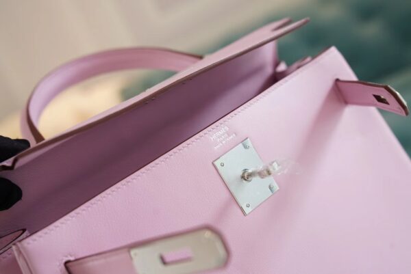 546730c604a9994 Hermes Boutique Kelly Bag28CM X9 Mauve Sylyestre Swift Leather Silver Hardware