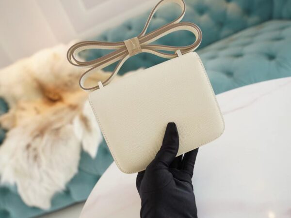 549b7e973189a78 God Factory Bags Hermes Constance14cm Shoulder Bag C10 Craie Epsom Leather Silver Hardware
