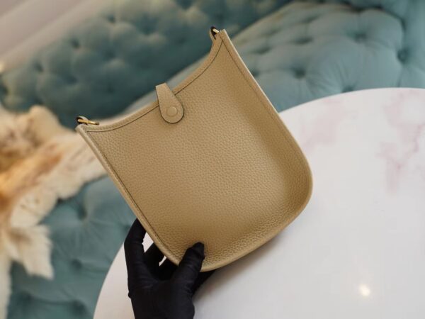 553c1b2c6fbbad3 Lcmode Hermes S2 Gris Trench Clemence Leather Evelyne Mini 16CM Gold Hardware