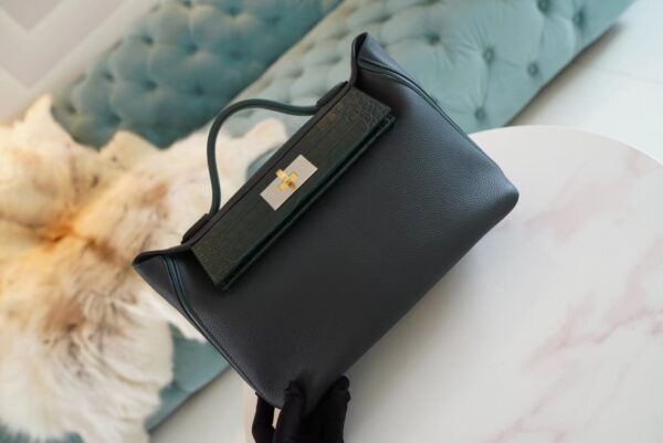 557e4a9ce939eaf Hermes Kelly 24/24 Touch 29CM Taurillon Maurice/ Matte Crocodile 6O Vert Cypres Gold Hardware