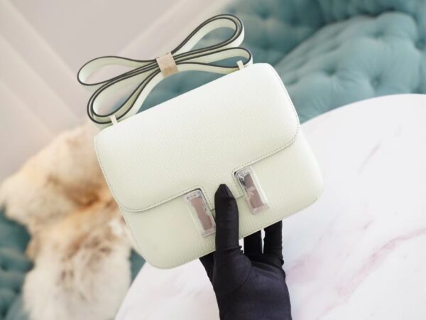 55b2cc87fbf7af1-1 New Arrival Hermes 0S Vert Fizz Chevre Leather Constance19CM Shoulder Bag