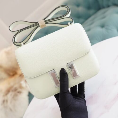 New Arrival Hermes 0S Vert Fizz Chevre Leather Constance19CM Shoulder Bag