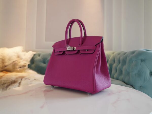 55b5843cb74a256 God Factory Bags Hermes L3 Rose Purple Togo Birkin 25CM Tote Bag Silver Hardware