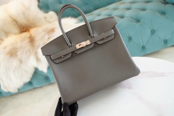 56252e142a685cf Hermes Handmade Boutique 8F Etain Togo Leather Birkin25CM Rose Gold Hardware