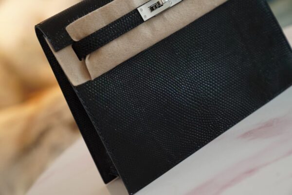 56ddcff372dd714 Hand Stitching Hermes CK89 Nior Lizard Leather Kelly Danse 22CM Silver Hardware