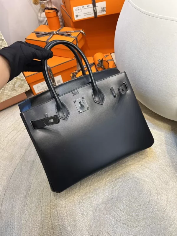 56f03d2a4e415d4-jpg Hermes Birkin 30CM So Black 89 Noir Box Leather Black Hardware