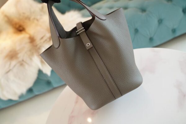 579506a30d3b9c2 God Factory Bags Factory Hermes 8F Etain Clemence Leather Picotin18CM Silver Hardware