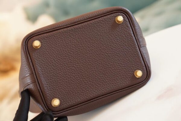 57bc43563a63e62 God Factory Bags Factory Hermes 0G Rouge Sellier Clemence Leather Picotin18CM Gold Hardware