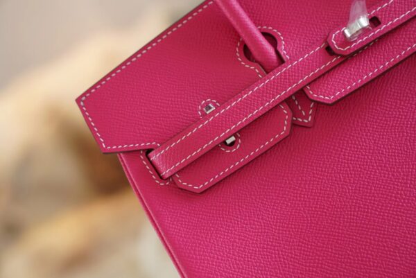 582b4e39d3c35e4 Hermes Handmade Boutique E5 Rose Tyrien Epsom Leather Birkin25CM Silver Hardware