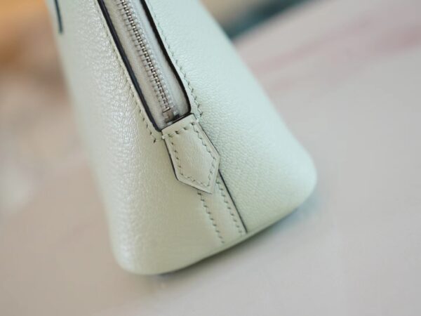 58b712f844f4f68 God Factory Bags Hermes Chevre Leather Mini Bolide 18CM 0S Vert Fizz Silver Hardware